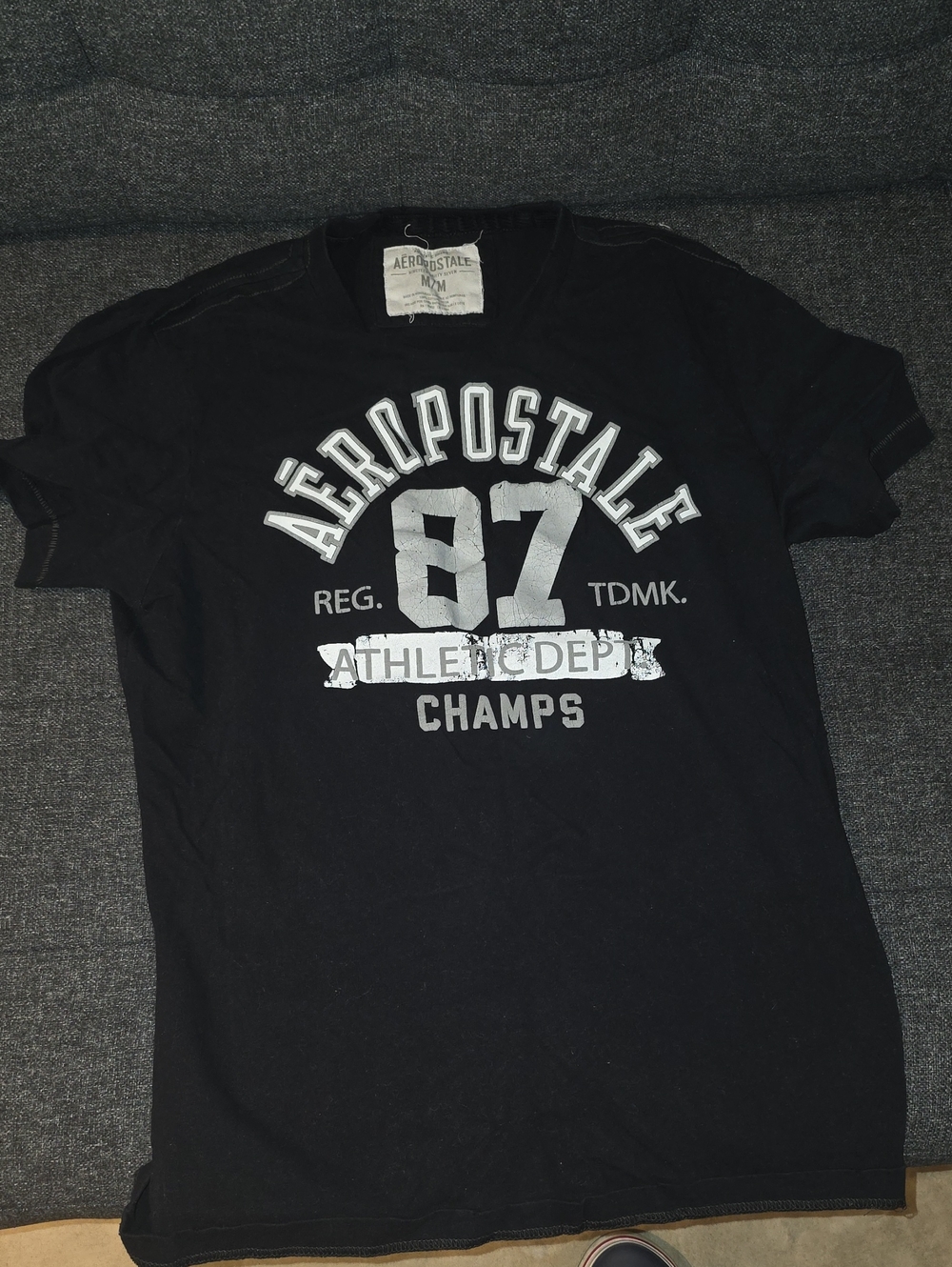 Aeropostale Black Graphic '87 Champs Athletic Tee
